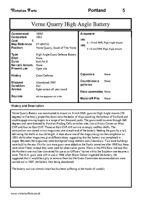 Verne High Angle Battery datasheet